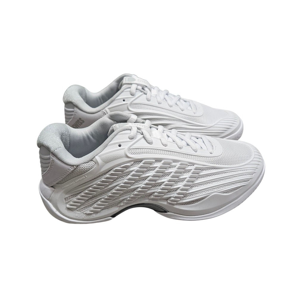 K-Swiss Hypercourt Express 3 Tennis Shoes Womens 8.5 White Silver Athletic Sport